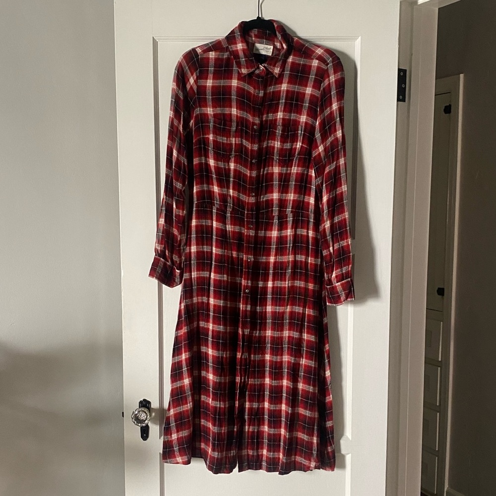 Universal Thread Plaid Flannel Duster, S - image 1